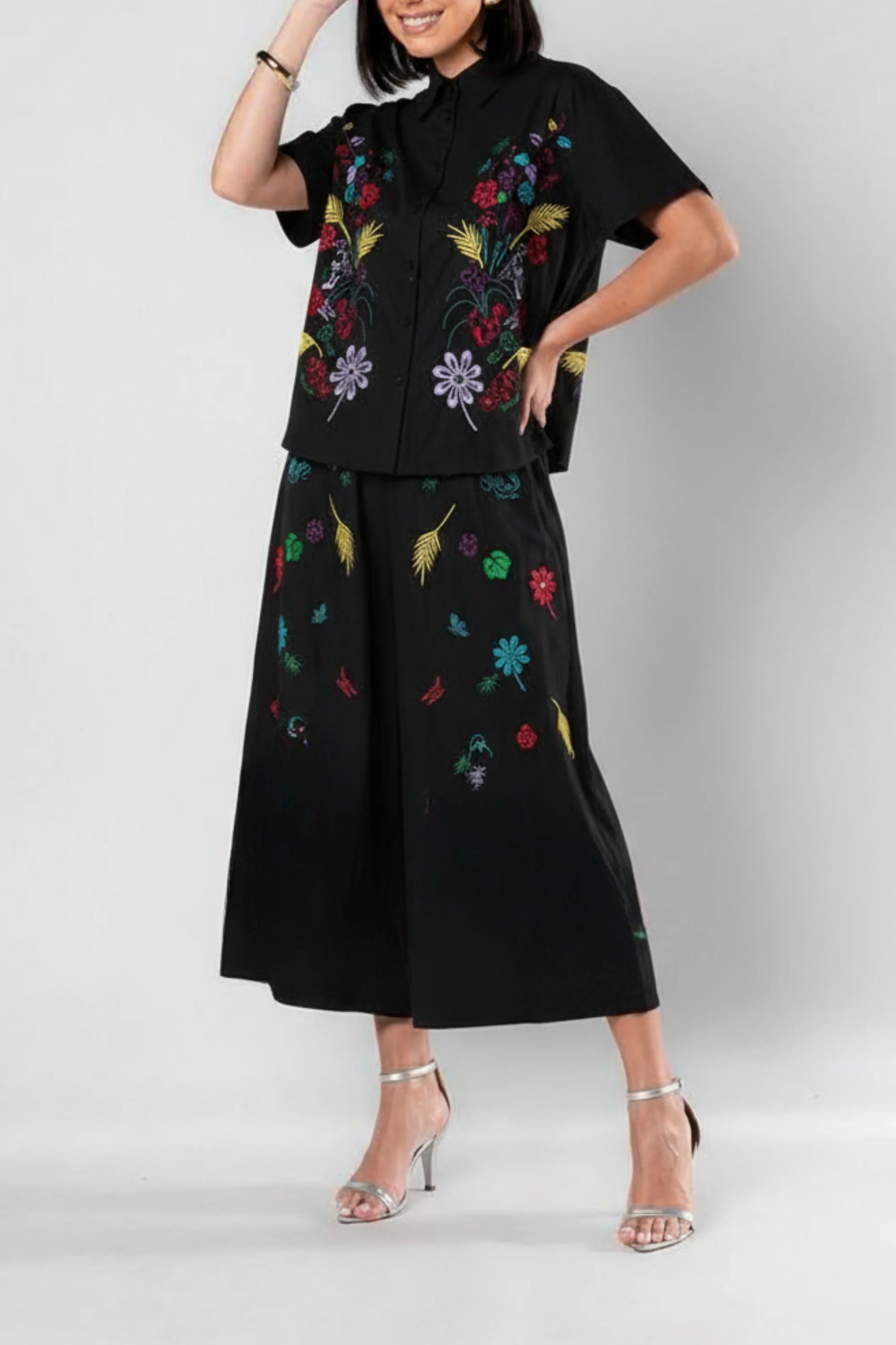 Detailed Embroidered Cotton Coord Set